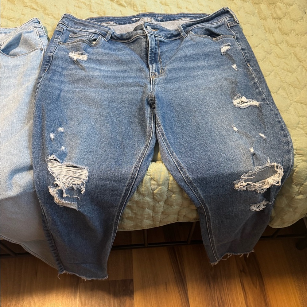 Distressed Blue Jeans